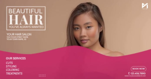 Hair Salon Video Ad Facebook Facebook-Anzeige template