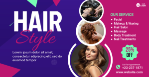 Hair style Banner Ad Gedeelde afbeelding op Facebook template