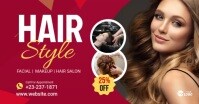 Hair Style Salon Service banner ad Gedeelde afbeelding op Facebook template