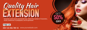 Red Hair Extension Promotion Tumblr-Banner Template