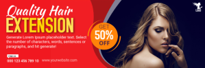 Merah Hair Extension Promotion Twitter-header Template