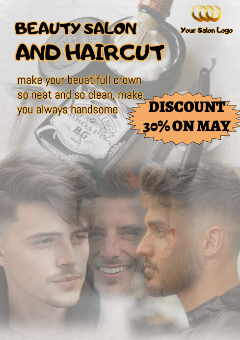 Haircut and Shave A4 template