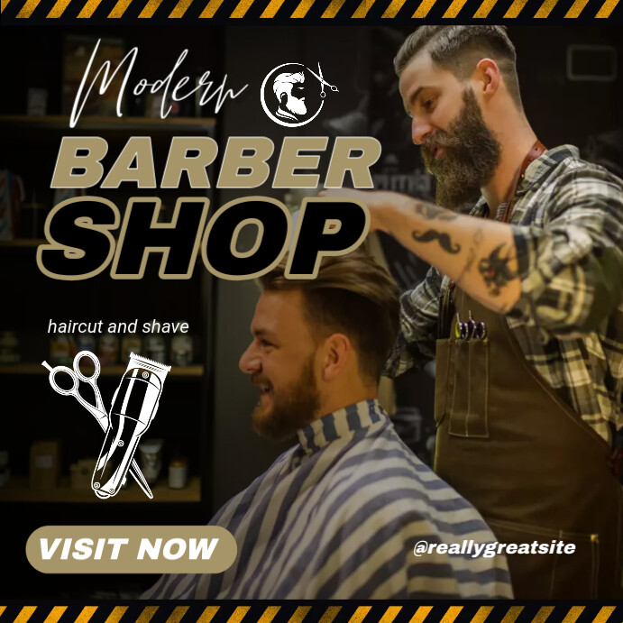 HAIRCUT BARBER Сообщение Instagram template