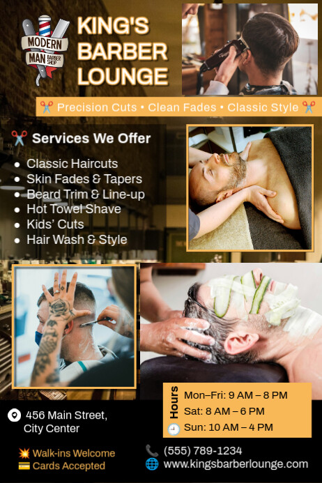 Haircut Barber Shop Flyer Plakkaat template