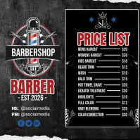 Haircut Price List Instagram na Post template