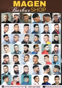 Haircut styles wallboard. A1 template
