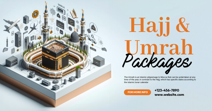 Hajj& Umrah Ad Template Obraz udostępniany na Facebooku