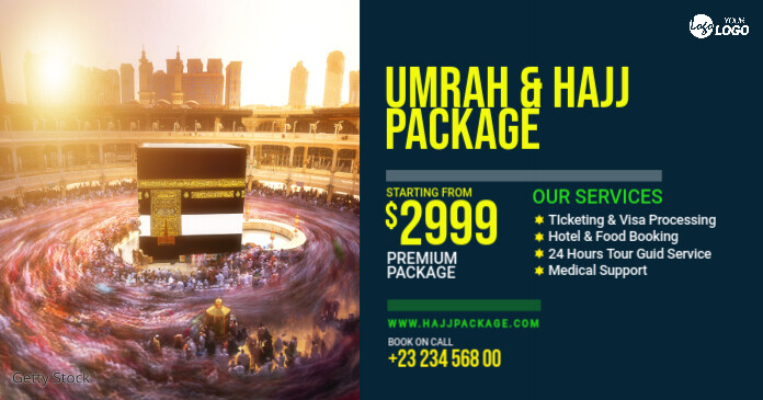 Hajj & Umrah PackageTemplate Изображение, которым поделились на Facebook