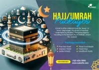 Hajj Ad Template for Religious Travel Postcard