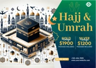 Hajj Ad Template for Religious Travel Postcard