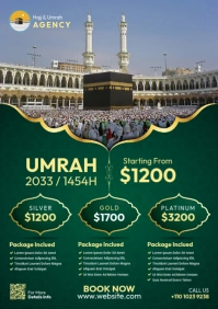 Hajj Flyer Template for Religious Travel and Umrah Packages A4
