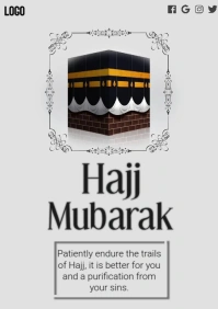 Hajj Mubarak A4 template
