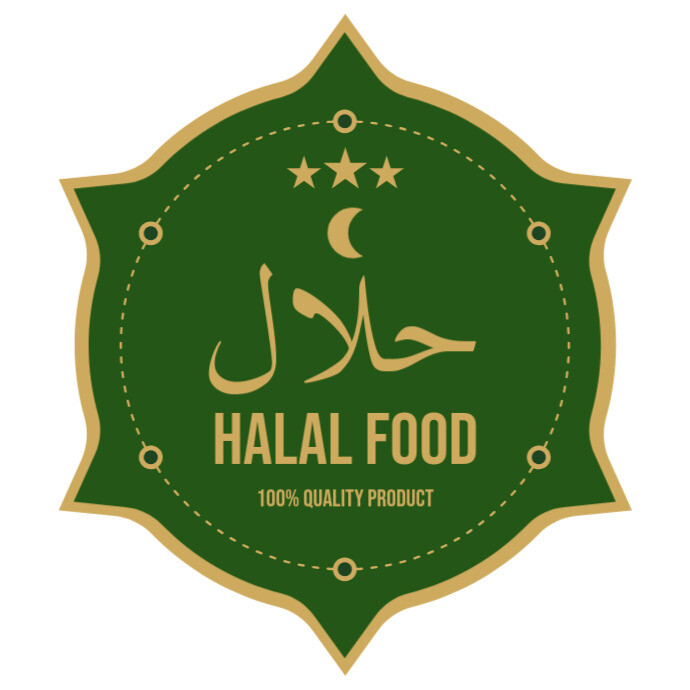 Halal Stocker Halal Food Sticker - Islamic Food Badge Template | PosterMyWall