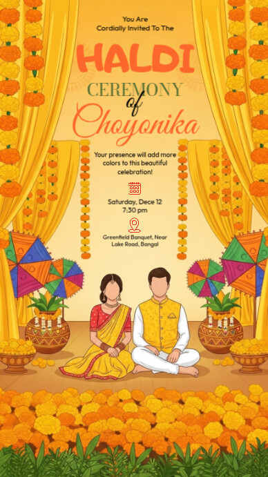 Haldi Ceremony Digital Display (9:16) template