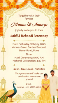 Haldi Mehendi Invitation Card Video Template Instagram Reel