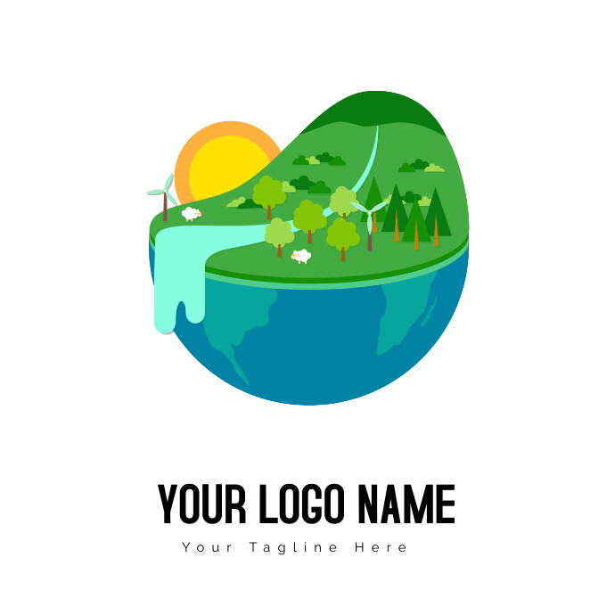 Half-earth Ecology Natural Environment Biolog Logo template