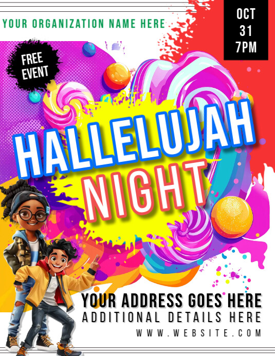 Hallelujah Night Flyer (US Letter) template