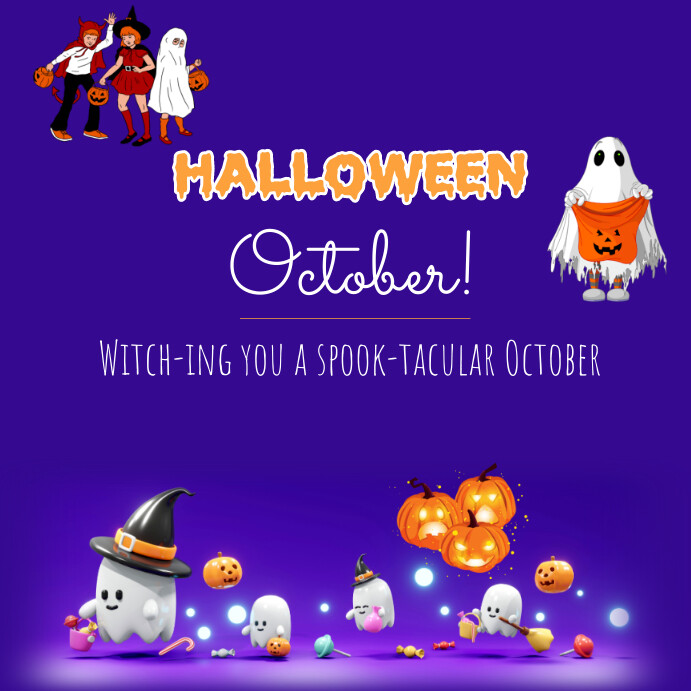 hallo october,happy halloween,happy new month Wpis na Instagrama template