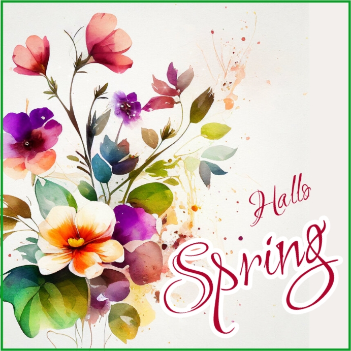 Hallmark Spring Design Hallo spring card Template | PosterMyWall