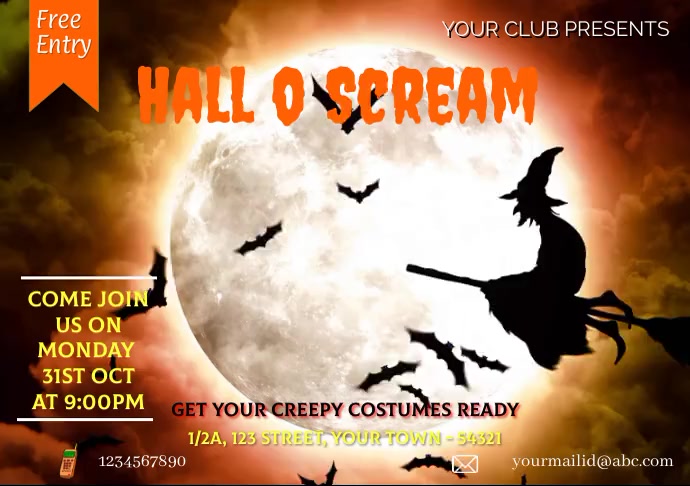 Hallow Sign Template hallow scream 3 Template | PosterMyWall