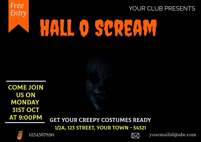 Scream Templates Java hallow scream 4 Template | PosterMyWall