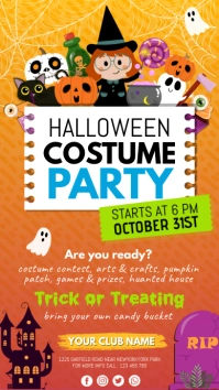 halloween, halloween kids costume party Instagram Story template