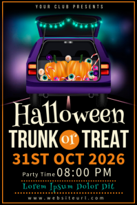 Negro Halloween Trunk or Treat Gráfico de Pinterest Template