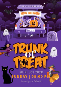 Purple Halloween Event A4 Template