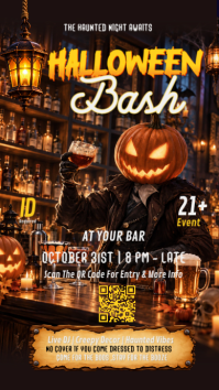 Czarny Halloween Bash Event Instagram na Kuwento Template