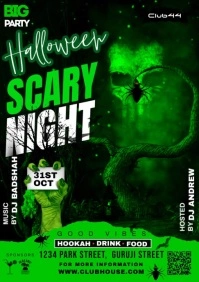 halloween, hunted house, horror party, spooky A5 template