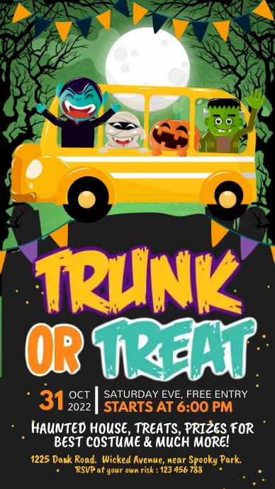 halloween, drive-thru trick or treat Instagram Story template