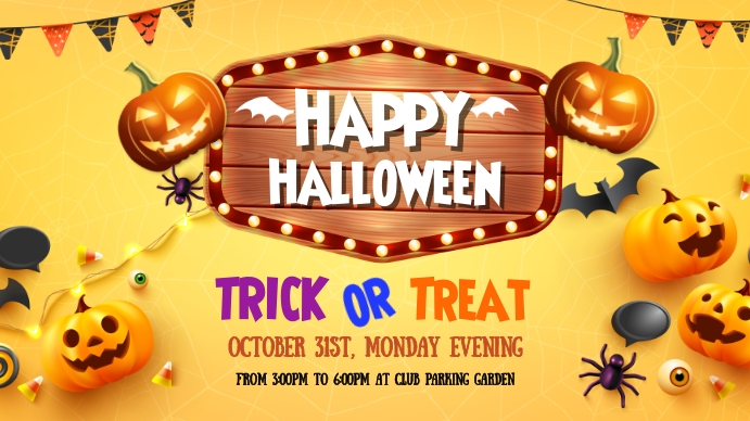 halloween, drive-thru trick or treat Ekran reklamowy (16:9) template
