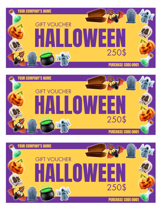 Halloween, Gift Voucher Flyer (US Letter) template