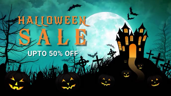 Halloween, Halloween party Ekran reklamowy (16:9) template
