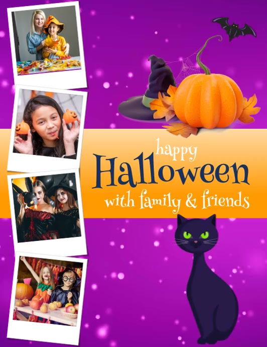 Halloween, Halloween Photo Collage Flyer (US Letter) template
