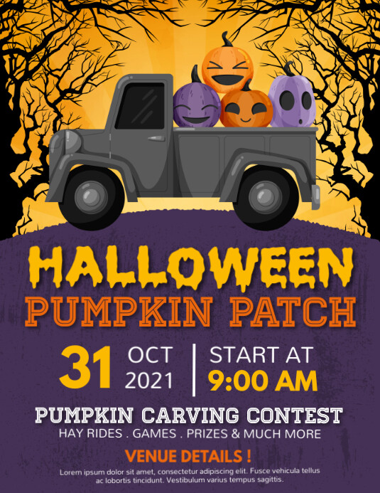 halloween, halloween pumpkin carving Flyer (US Letter) template