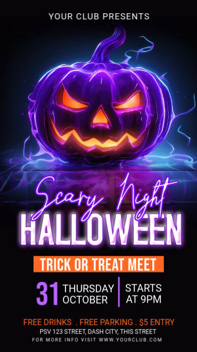 Halloween, Pumpkin party Instagram Story template