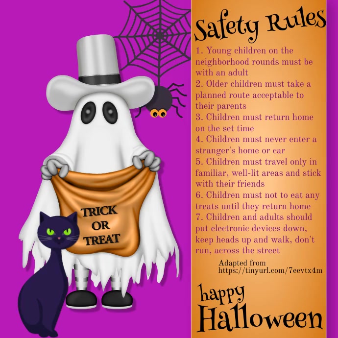 Halloween, Safety Rules Instagram Post template