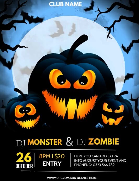 Halloween, Trick or treat, pumpkin carving Flyer (US Letter) template
