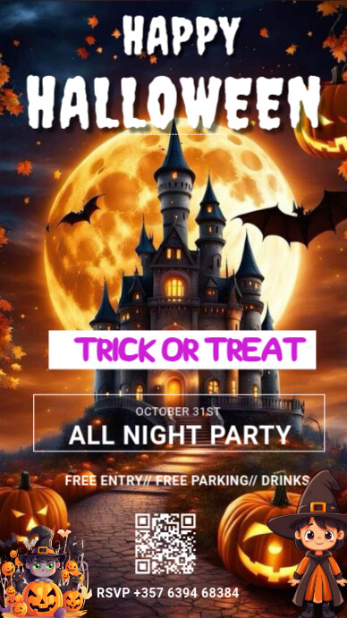 Halloween, trick or treat Instagram Story template