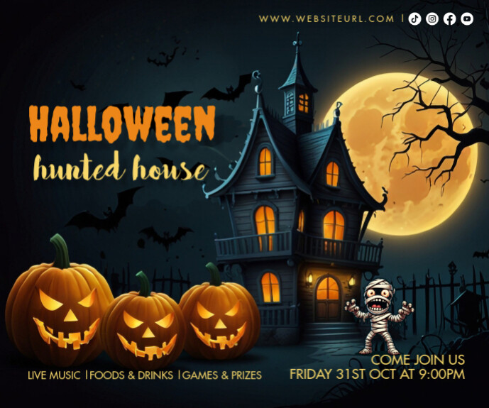Halloween,Halloween sale,Halloween party Large Rectangle template