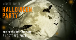 黑色 Halloween Party Okładka wydarzenia na Facebooku Template