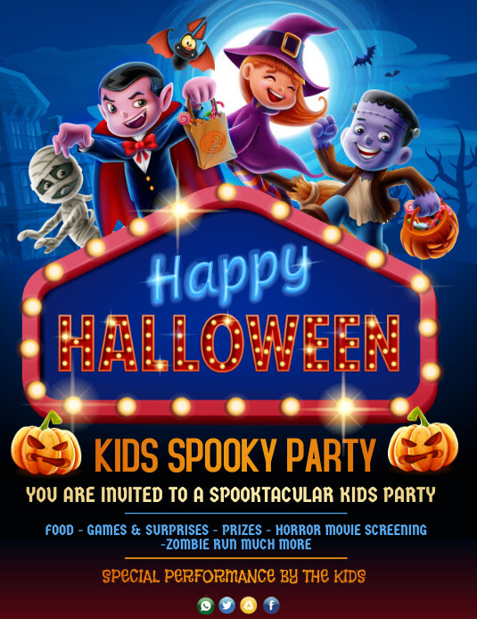 Halloween ,Halloween Party Flyer (US Letter) template