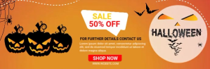 Orange halloween 50% off sale 电子邮件标题 Template
