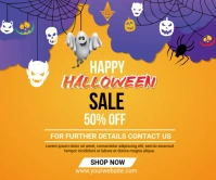 halloween 50% off sale Large Rectangle 大矩形广告 template