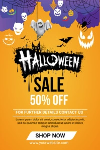 Halloween 50% off sale Pinterest Graphic template