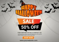 halloween 50% off sale postcard template
