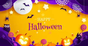 橙色 Halloween Ad Facebook Ad Template