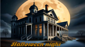 Черный Halloween Night Digital Display Template