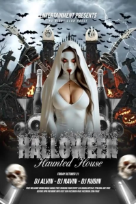 Серый Halloween Party Plakat Template